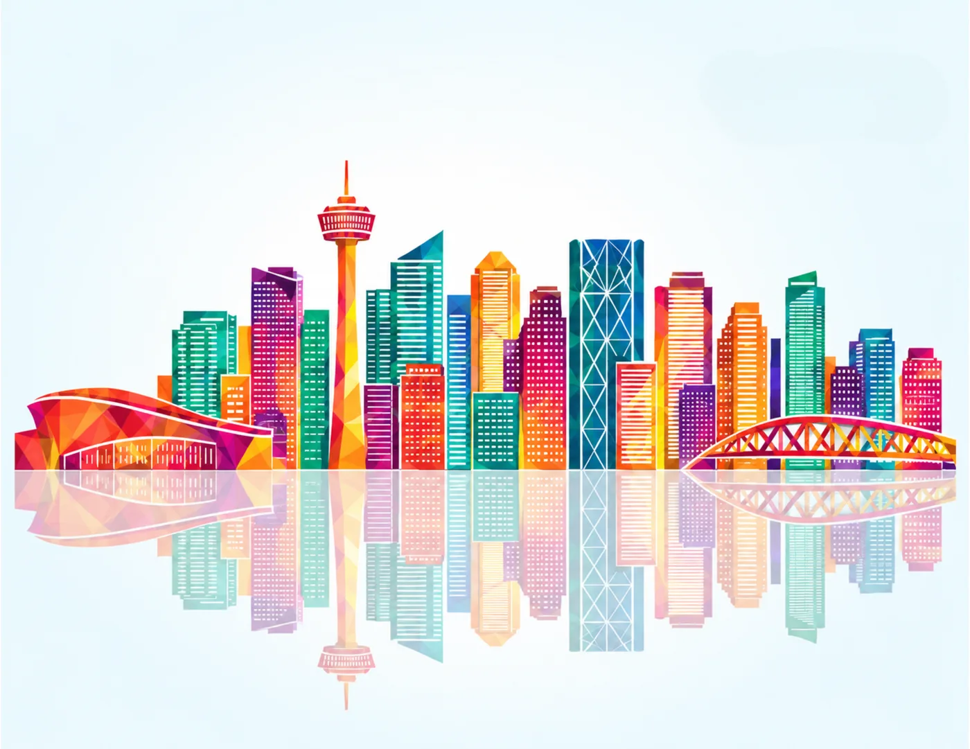 Calgary, Alberta abstract city illustration